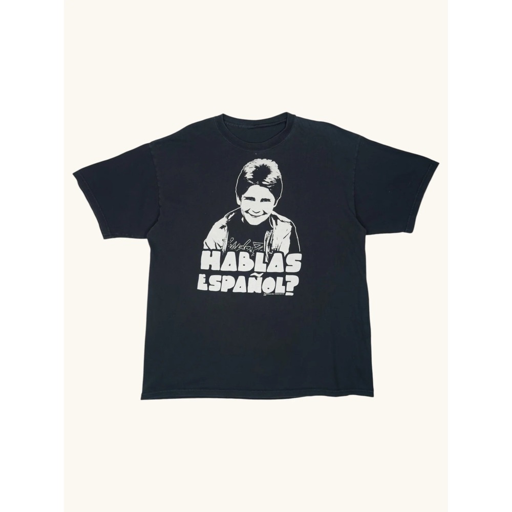 The Goonies Mouth Corey Feldman Hablas Espanol Black Graphic T-Shirt XL